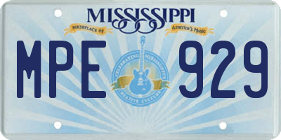 MS license plate MPE929