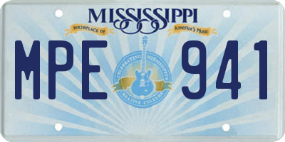 MS license plate MPE941