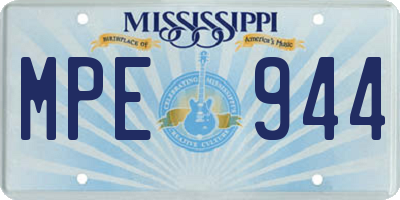 MS license plate MPE944