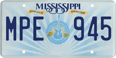 MS license plate MPE945