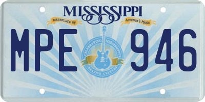 MS license plate MPE946