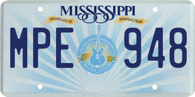 MS license plate MPE948