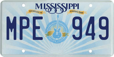 MS license plate MPE949