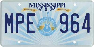 MS license plate MPE964