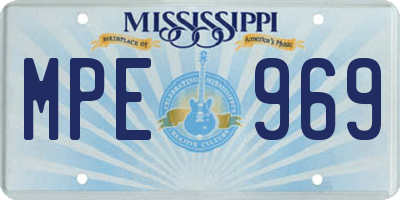 MS license plate MPE969