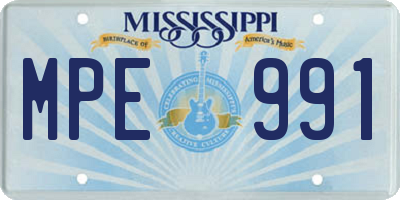 MS license plate MPE991