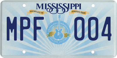 MS license plate MPF004
