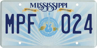MS license plate MPF024