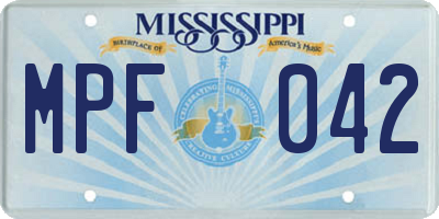 MS license plate MPF042