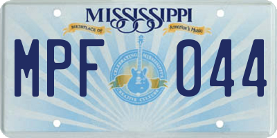 MS license plate MPF044