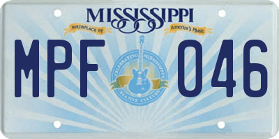 MS license plate MPF046