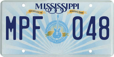 MS license plate MPF048