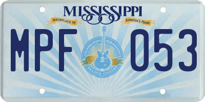 MS license plate MPF053