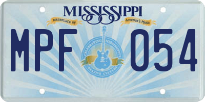 MS license plate MPF054