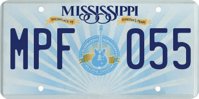 MS license plate MPF055