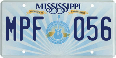 MS license plate MPF056