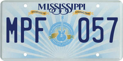 MS license plate MPF057