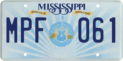 MS license plate MPF061