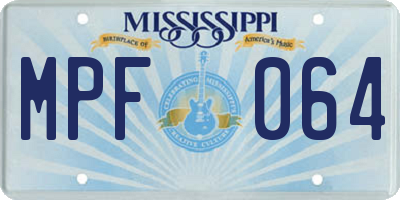 MS license plate MPF064