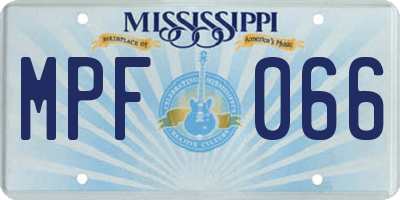 MS license plate MPF066