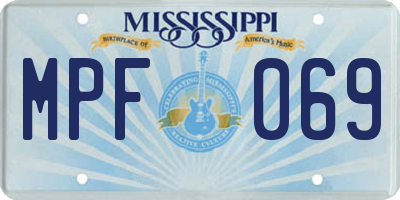 MS license plate MPF069