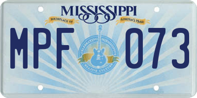 MS license plate MPF073
