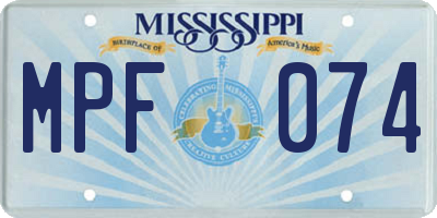 MS license plate MPF074