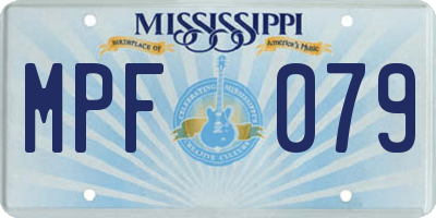 MS license plate MPF079