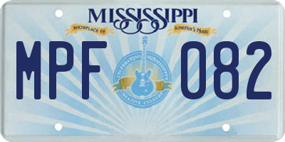 MS license plate MPF082