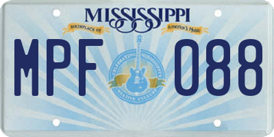 MS license plate MPF088