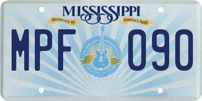 MS license plate MPF090