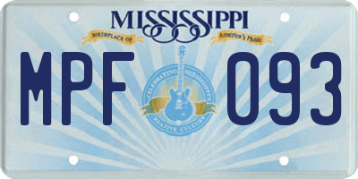 MS license plate MPF093