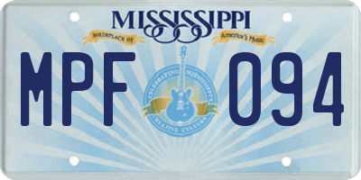 MS license plate MPF094