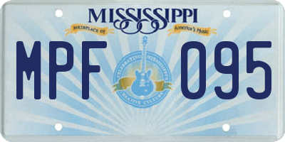 MS license plate MPF095