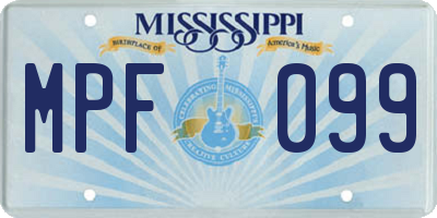 MS license plate MPF099