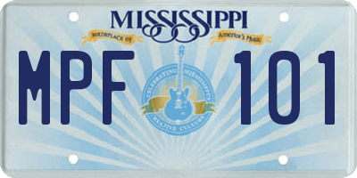 MS license plate MPF101