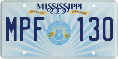 MS license plate MPF130