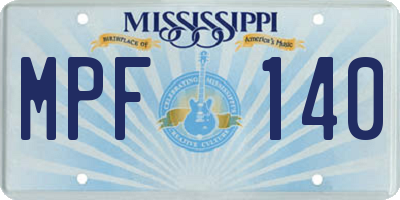 MS license plate MPF140