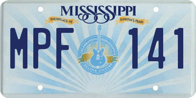 MS license plate MPF141