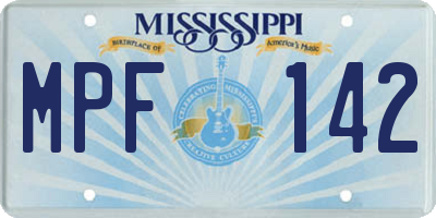 MS license plate MPF142