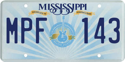 MS license plate MPF143