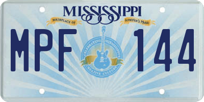 MS license plate MPF144