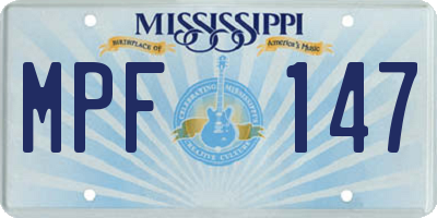 MS license plate MPF147