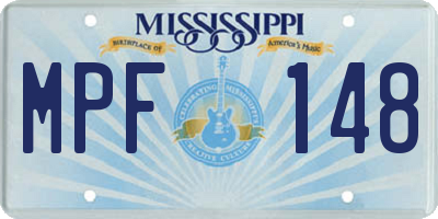 MS license plate MPF148