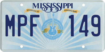 MS license plate MPF149