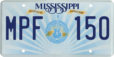 MS license plate MPF150