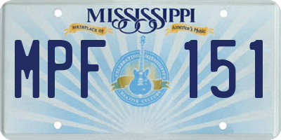 MS license plate MPF151
