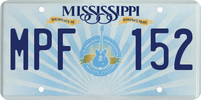 MS license plate MPF152