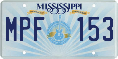 MS license plate MPF153