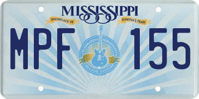 MS license plate MPF155